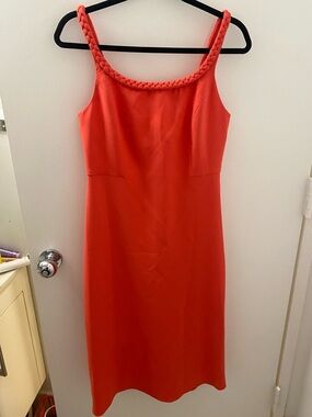 Dark Coral Sachin & Babi Braided-Strap Sheath Dress